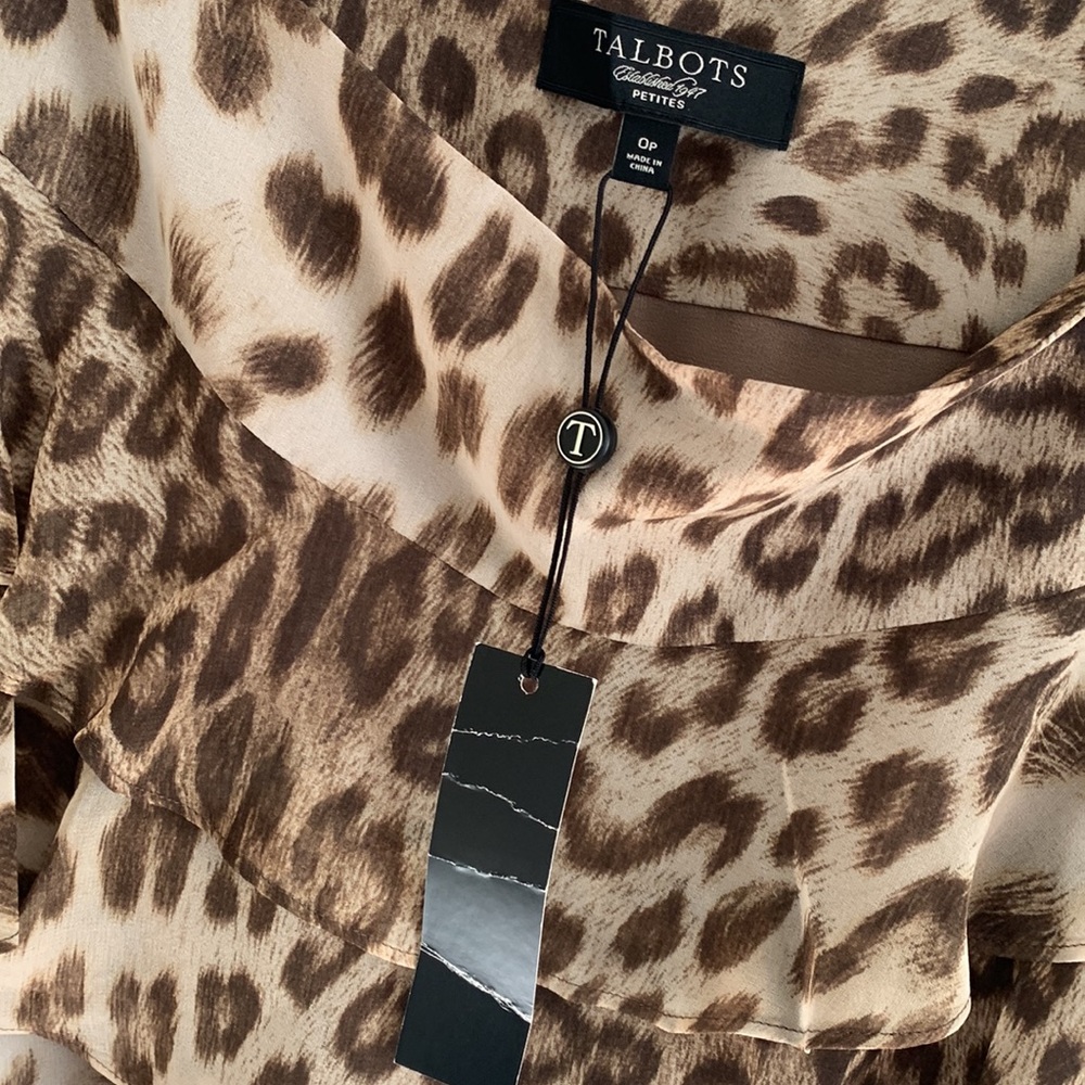 Nwt Talbots Leopard Print Ruffle Skirt - image 3